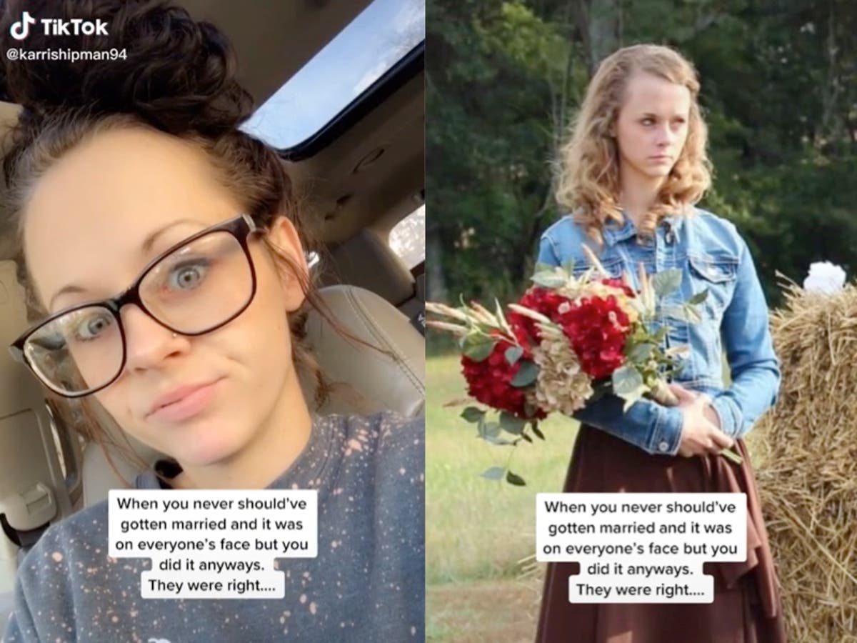 Woman married at 18 reveals how bridesmaids warned her she was making a mistake in wedding photos