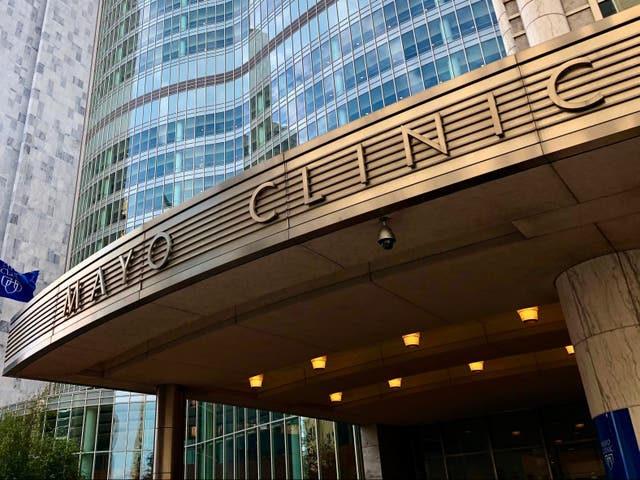 <p>The Mayo Clinic, in Rochester, Minnesota on September 29, 2020</p>