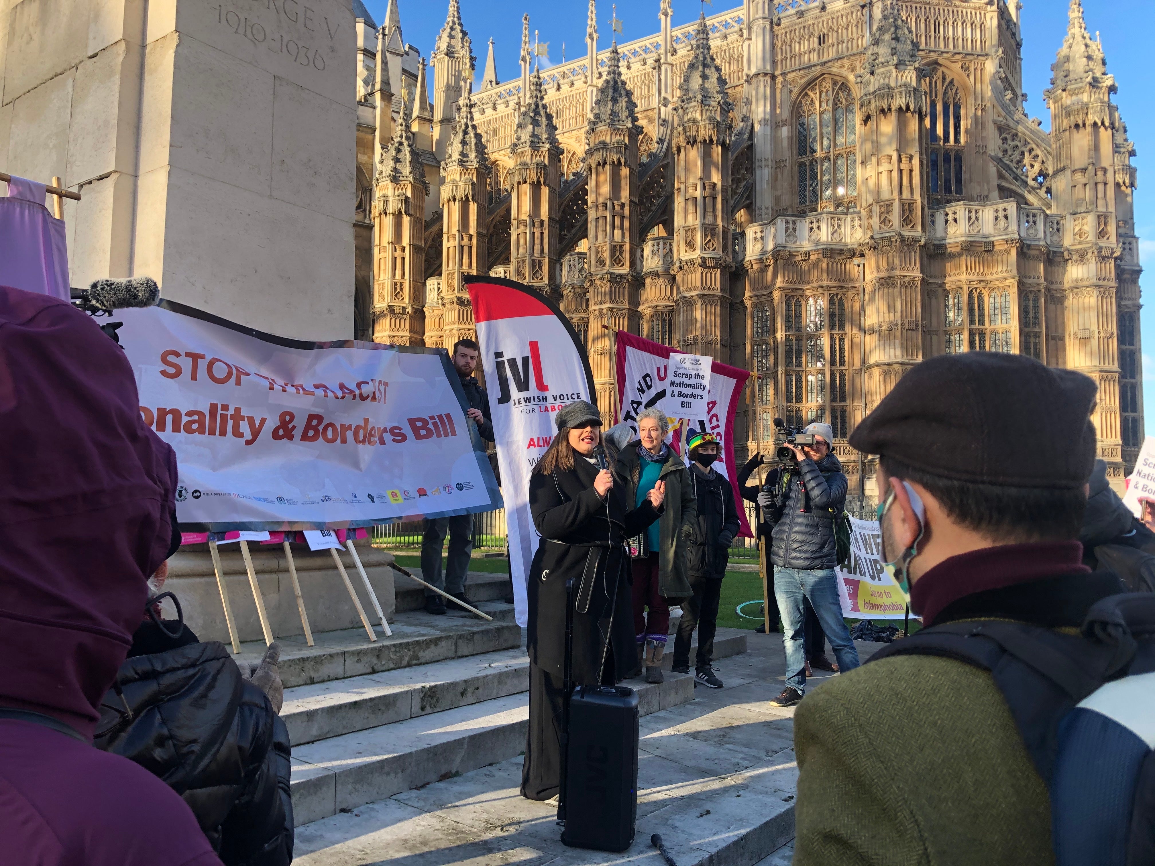 Ms Dhalu from Stand Up to Racism was among many speakers from organisations against the Bill.