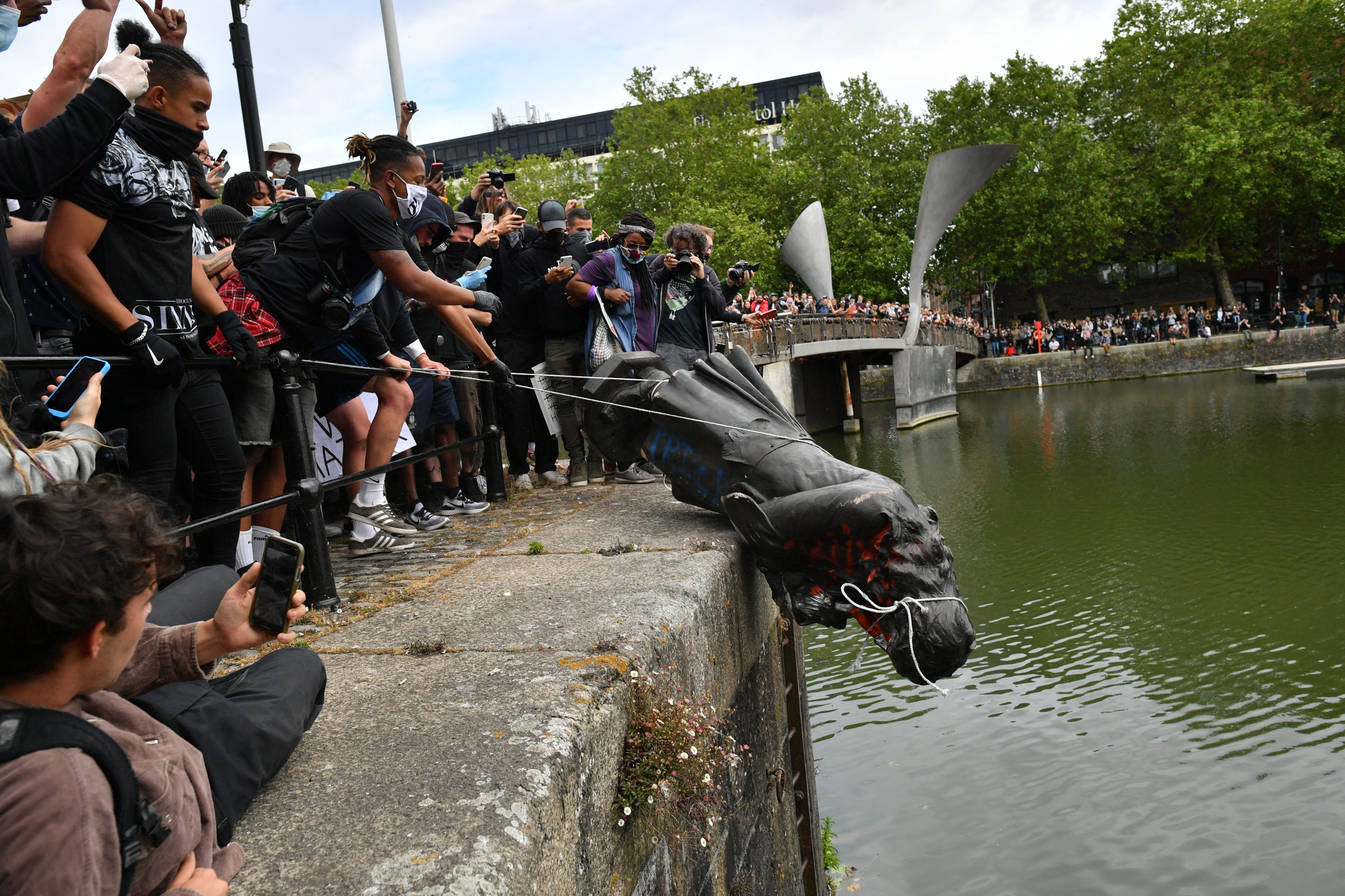 The statue was pulled down on June 7 2020 (Ben Birchall/PA)