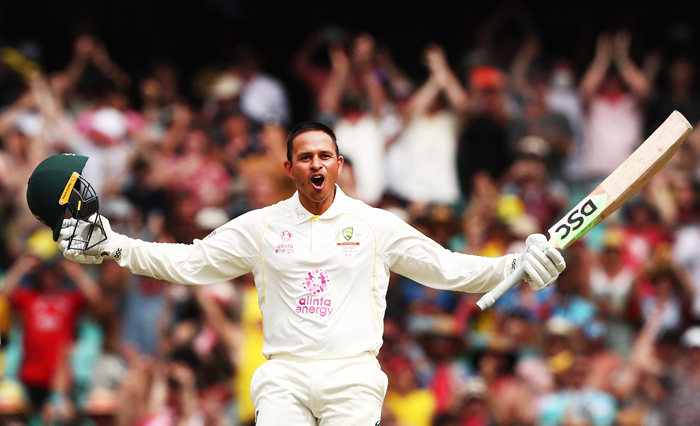 Usman Khawaja cashed in on a dropped catch to make a comeback century on day two of the fourth Ashes Test, leaving England scrapping to stay in the fight at Sydney (Jason O’Brien/PA)