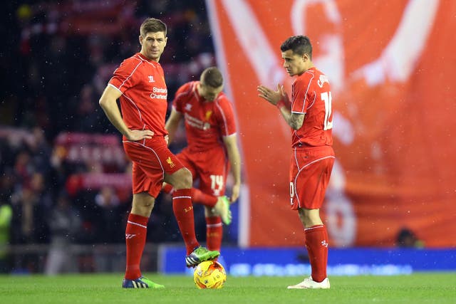 Former Liverpool team-mates Steven Gerrard, left, and Philippe Coutinho, right, could be reunited (Peter Byrne/PA)