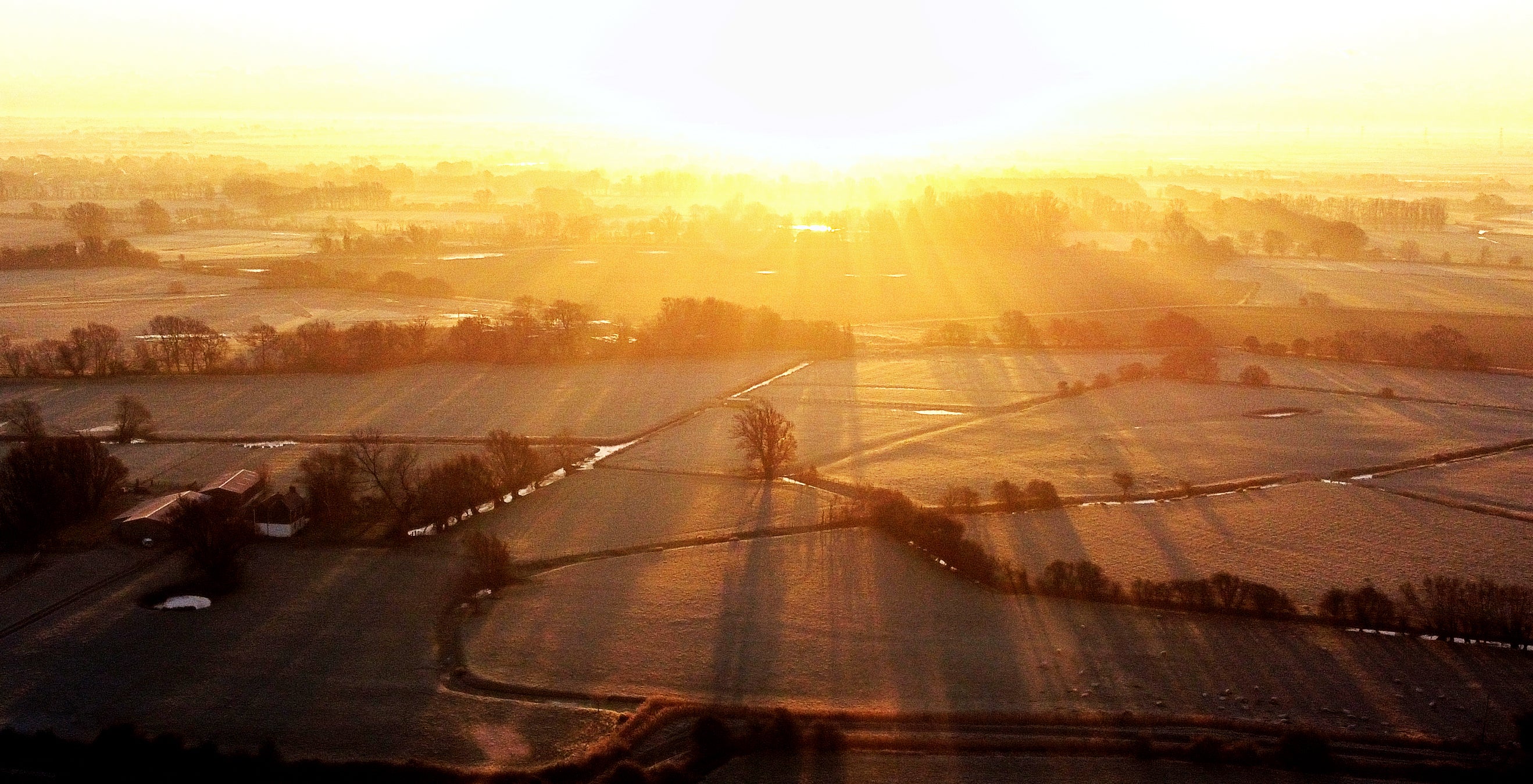Sunrise over Romney Marsh in Kent, following freezing overnight temperatures (Gareth Fuller/PA)