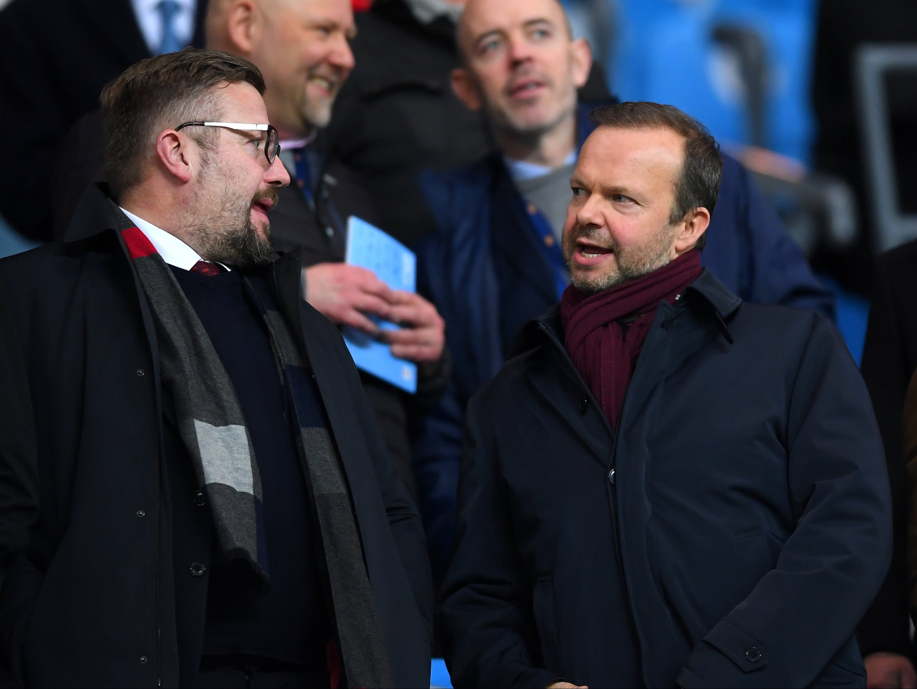 Manchester United executives Richard Arnold (left) and Ed Woodward