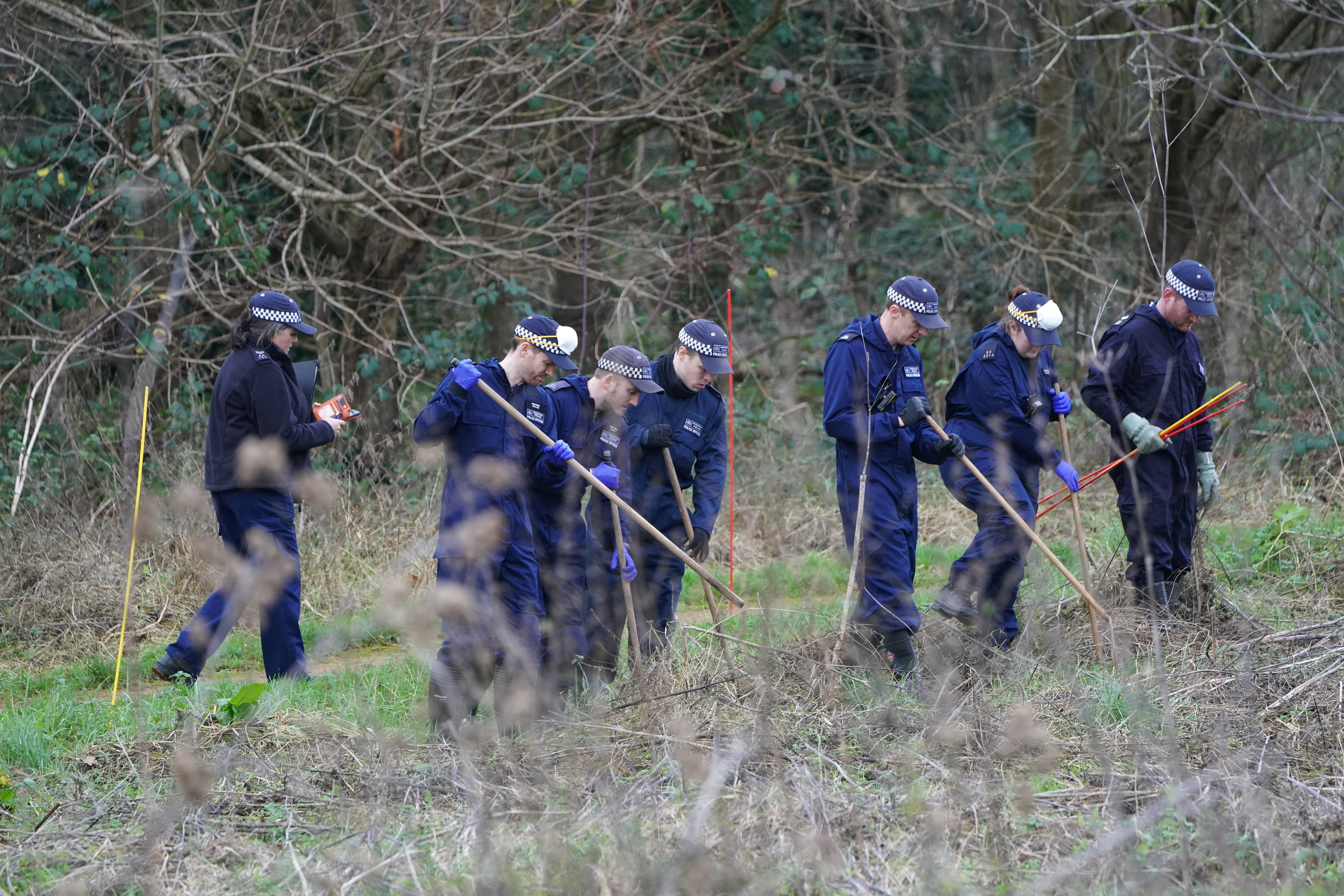 Police activity at Philpot’s Farm open space in Yiewsley, west London, after 16-year-old Ionut Elvis Tacu was stabbed to death (Kirsty O’Connor/PA)
