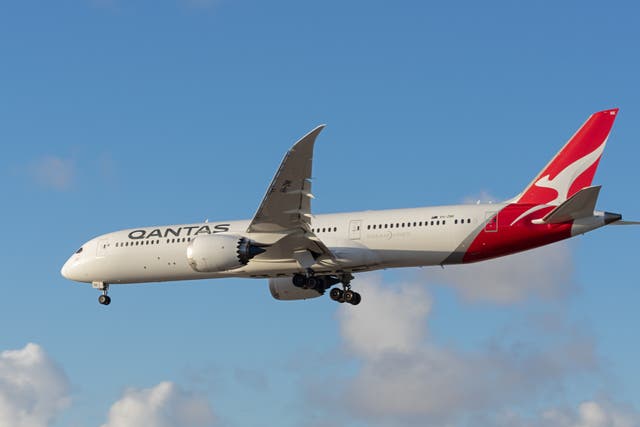 <p>Dream flight: Qantas Boeing 787 Dreamliner of the type currently flying from Darwin to London Heathrow   </p>