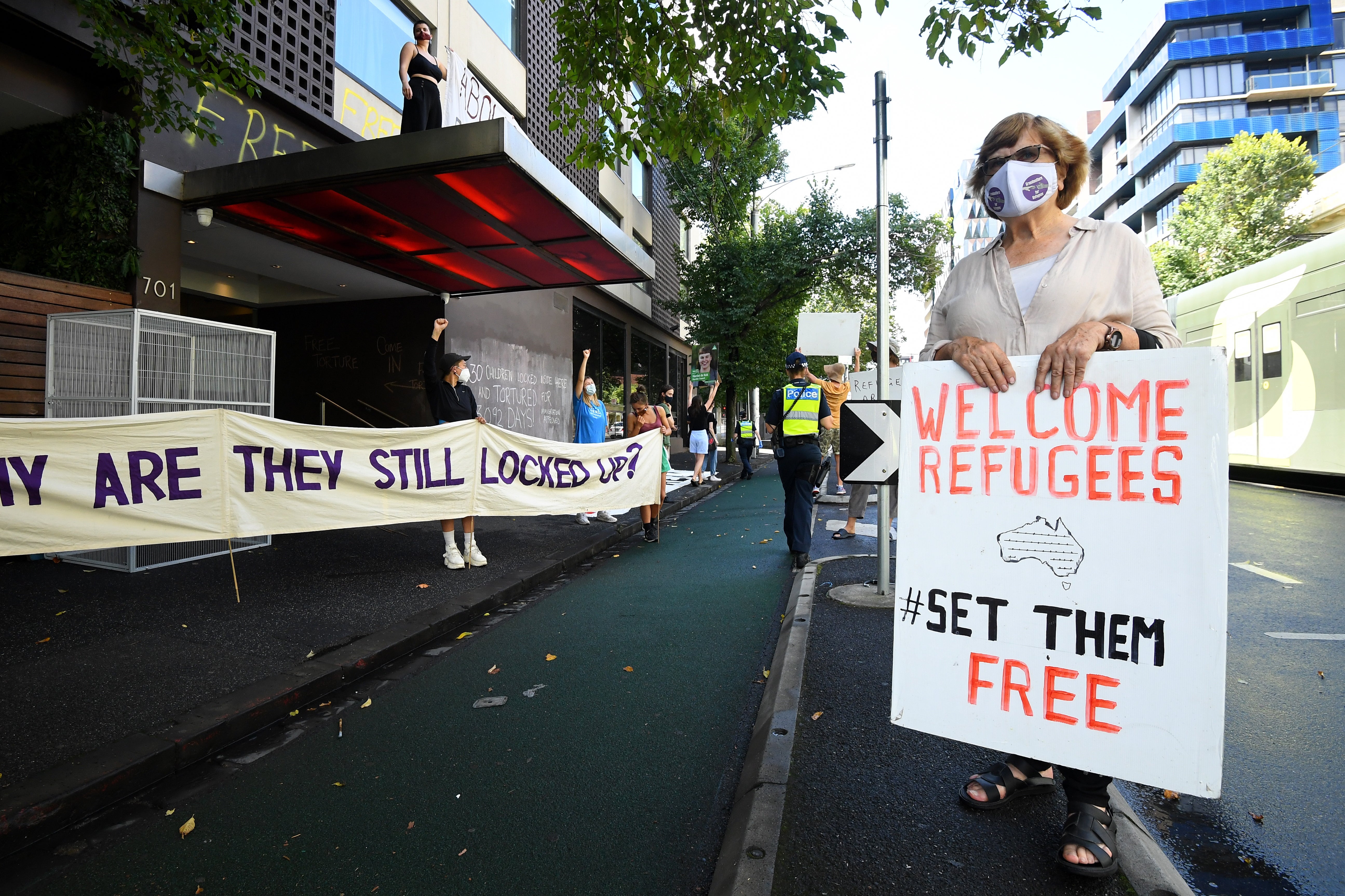 A number of refugees and asylum seekers are housed in the hotel