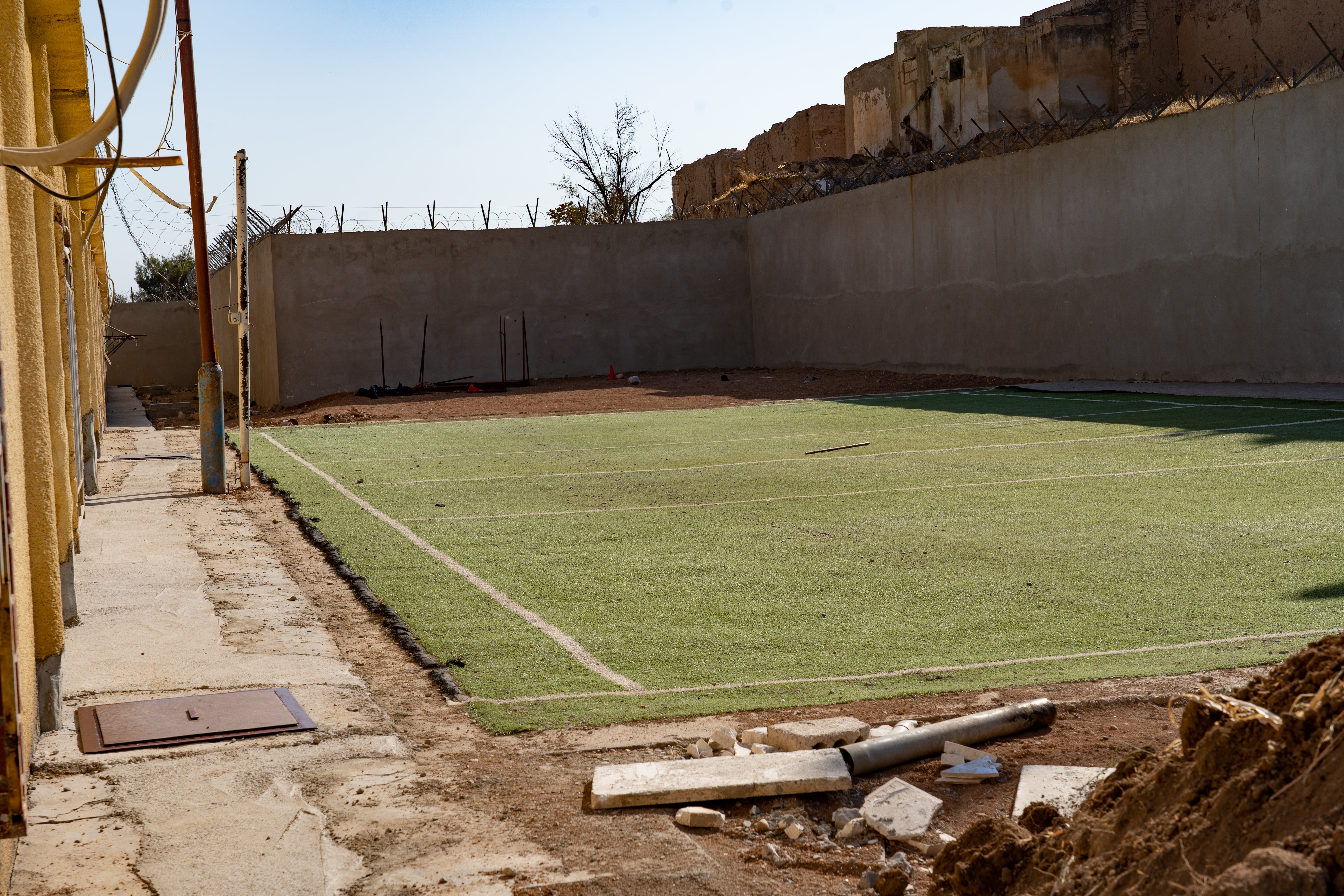 Al-Houri centre has begun building a small football pitch to entertain the children