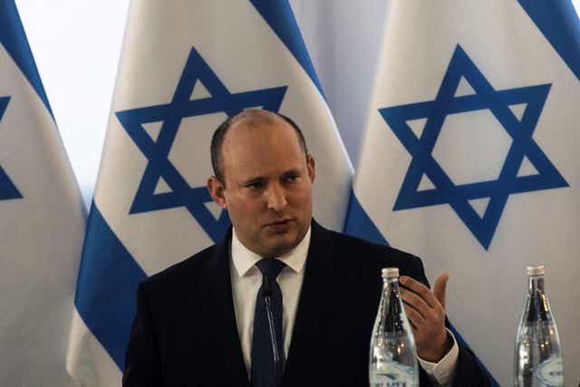 <p>Israeli prime minister Naftali Bennett said his colleague’s comments were ‘shocking'</p>