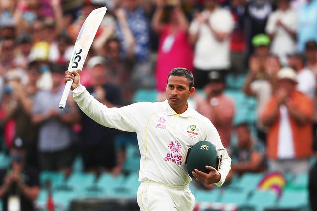 Usman Khawaja kept Australia on top against England (Jason O’Brien/PA)