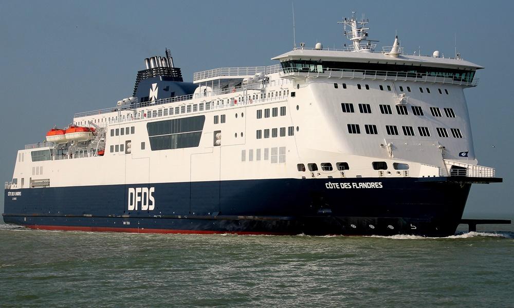 First in: Côte Des Flandres, a DFDS ferry from Calais, arrived in Dover at 4.04am