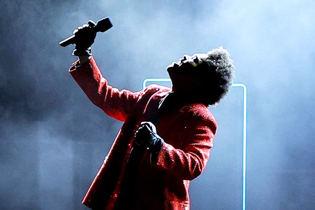 <p>The Weeknd performing in 2021</p>