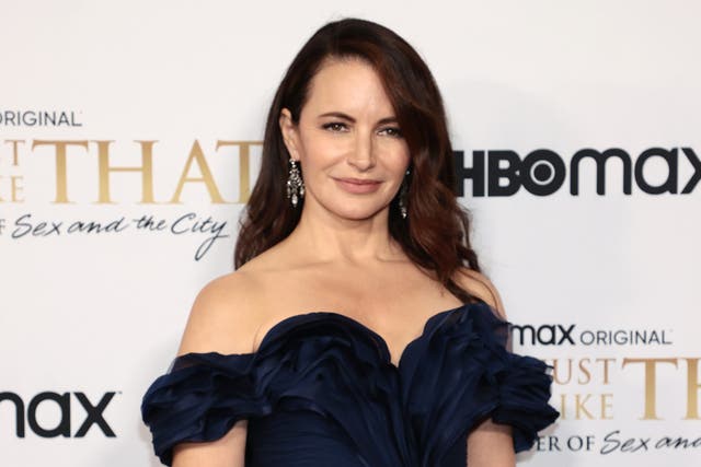 <p>Kristin Davis attends HBO Max's premiere of "And Just Like That" at Museum of Modern Art on December 08, 2021 in New York City</p>