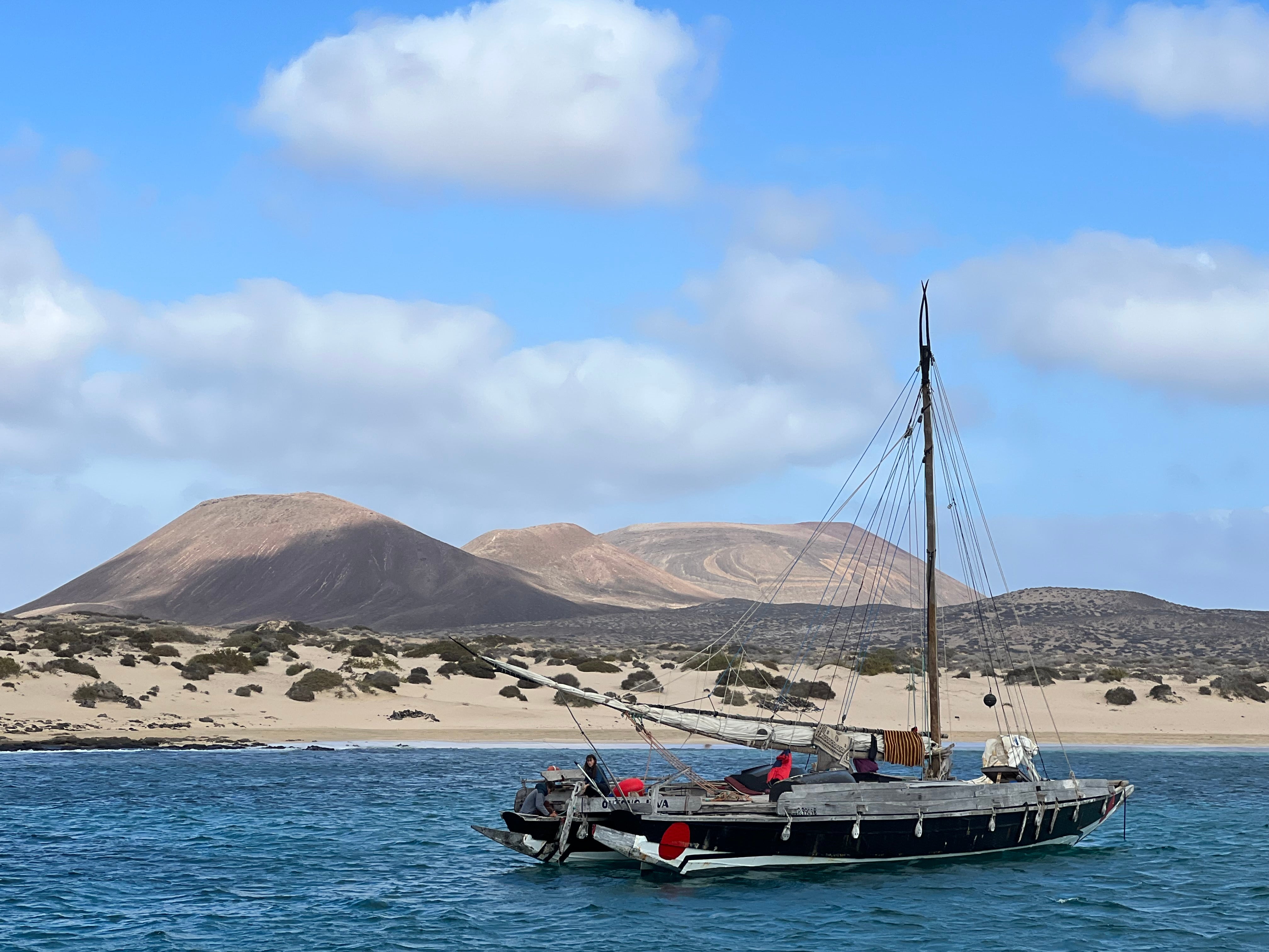 A boat off La Graciosa