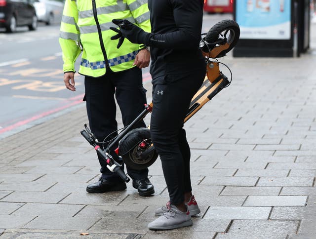 E-scooters were involved in 258 collisions in London in the first six months of 2021, compared with just nine during the whole of 2018, new figures show (Yui Mok/PA)