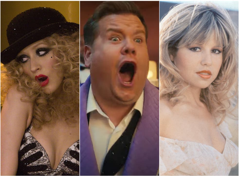 <p>Christina Aguilera in ‘Burlesque’, James Corden in ‘The Prom’ and Pia Zadora in ‘Butterfly'</p>
