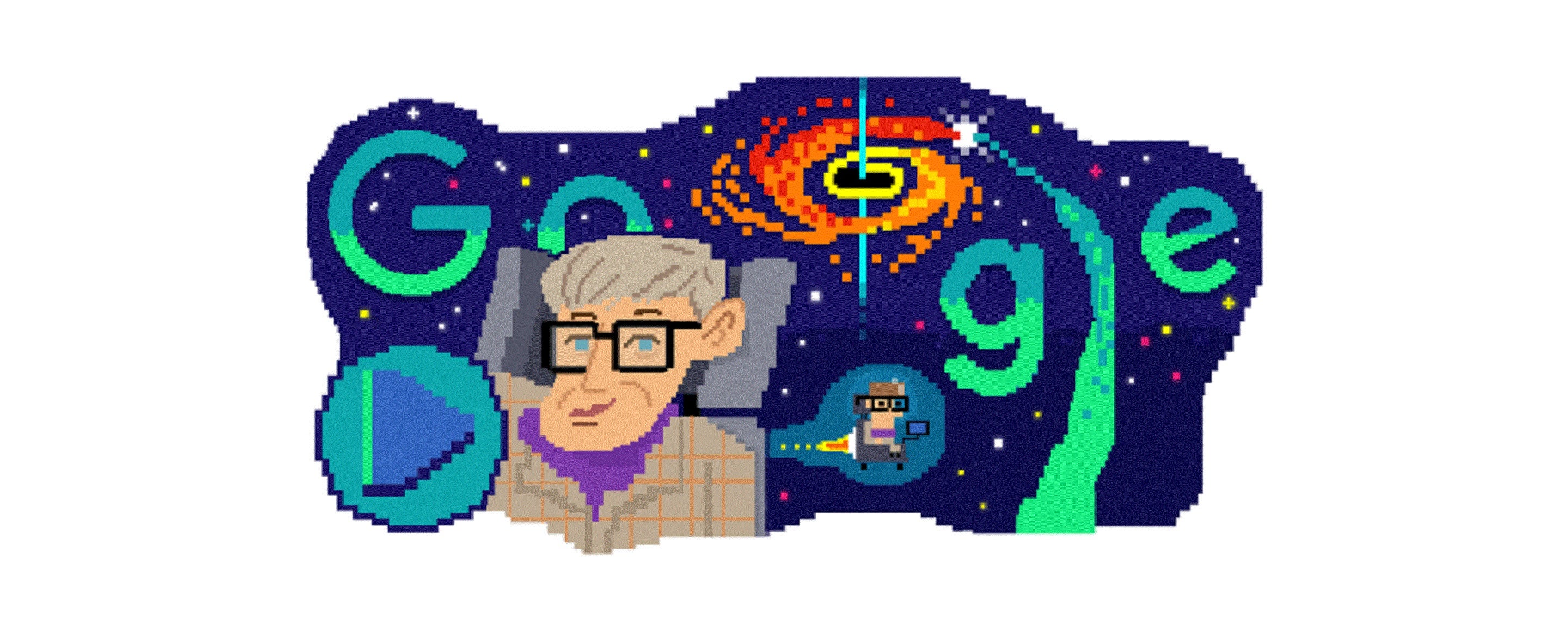 The Stephen Hawking Doodle will appear on Google’s home page (Google)