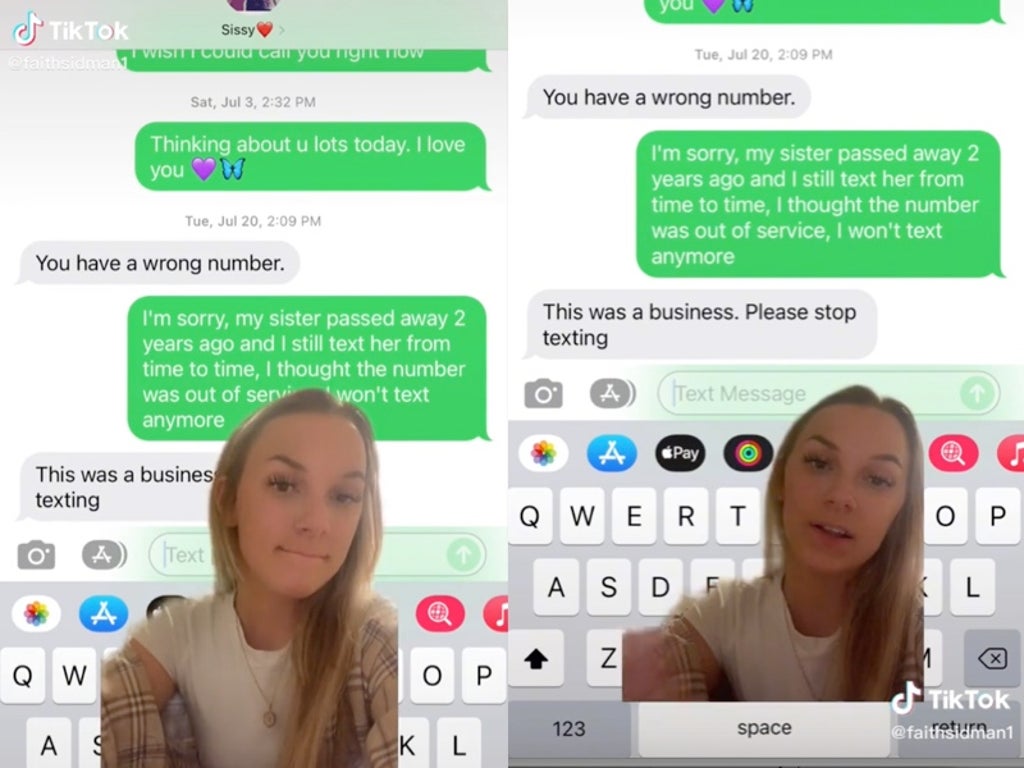 Woman shares ‘cruel’ response she received from business after texting her late sister’s number