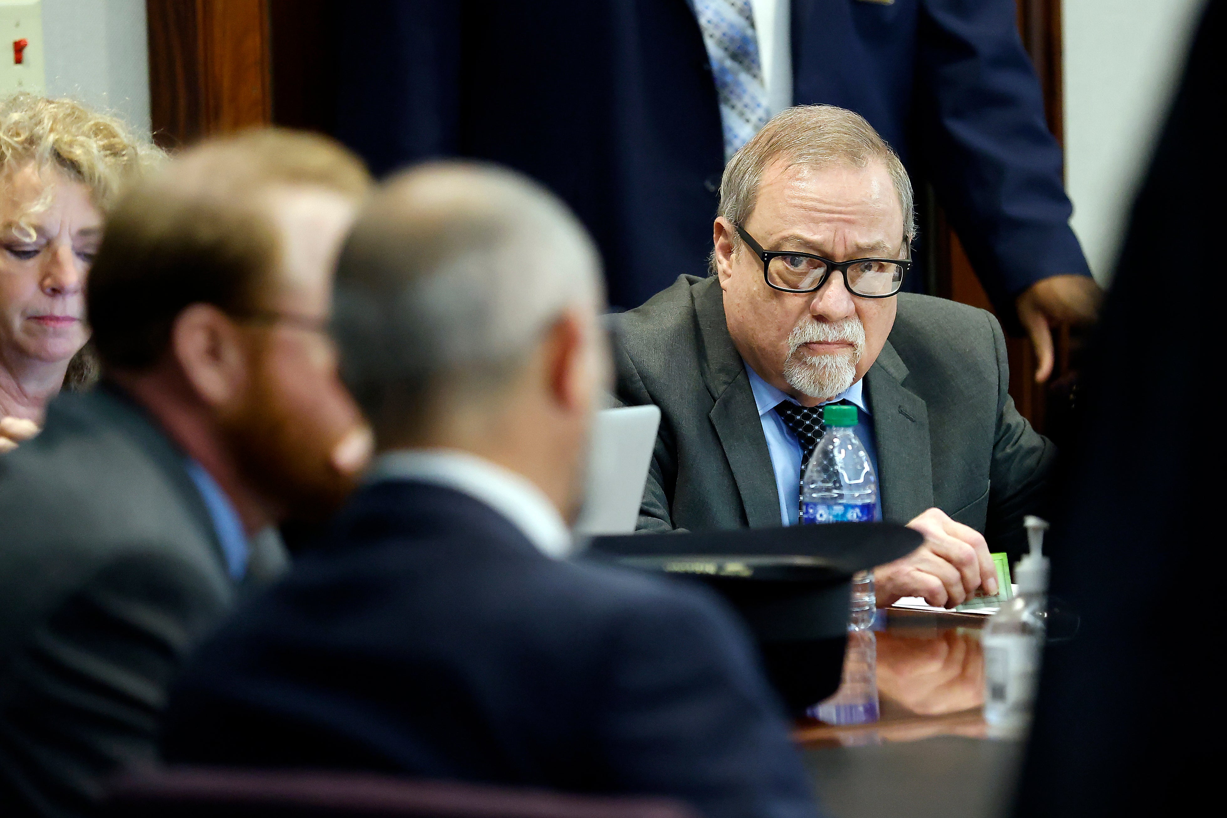 Gregory McMichael is seen in the courthouse at the start of the sentencing hearing