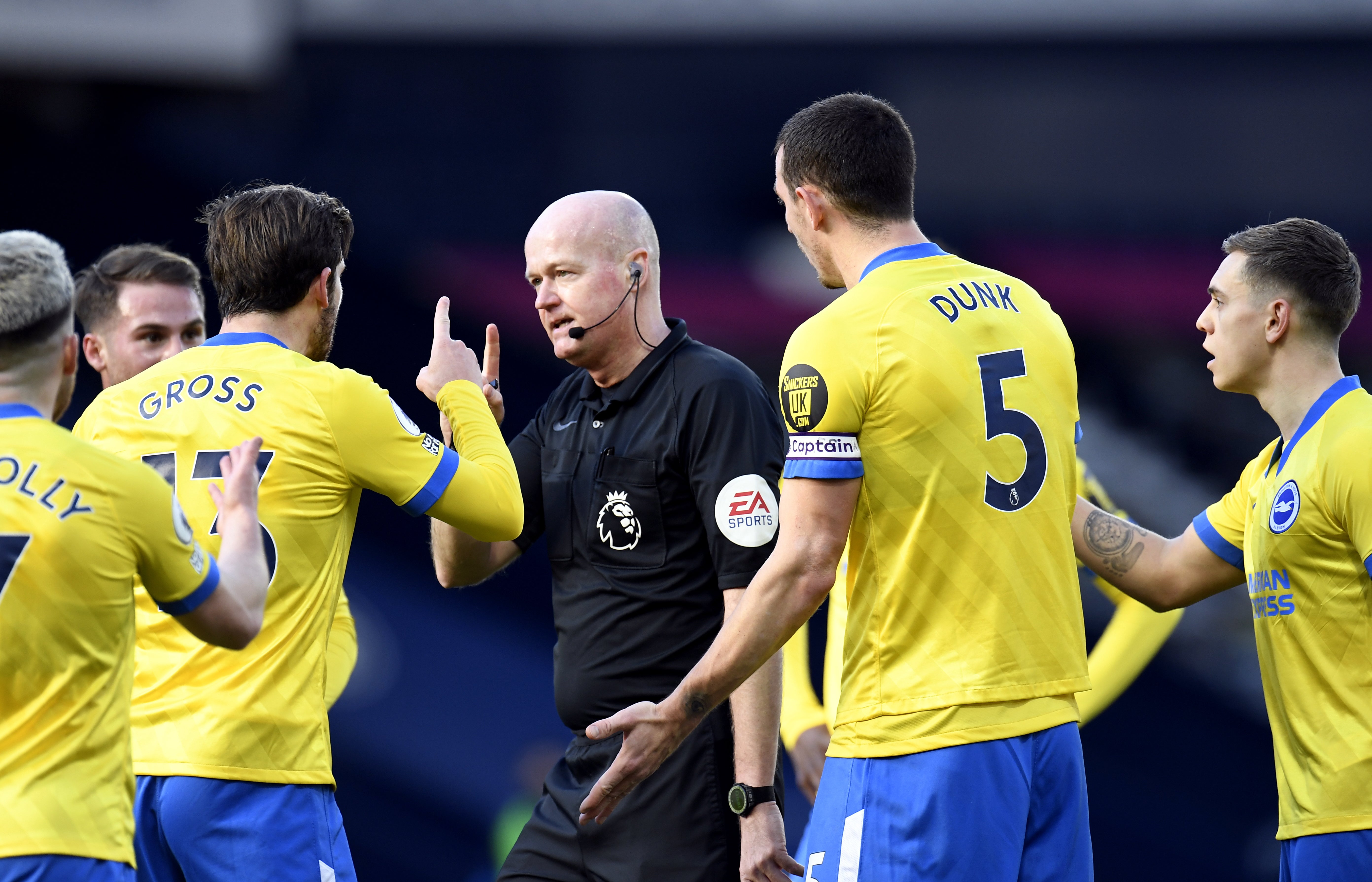 Brighton were unhappy with referee Lee Mason on their last visit to The Hawthorns (Peter Powell/PA)