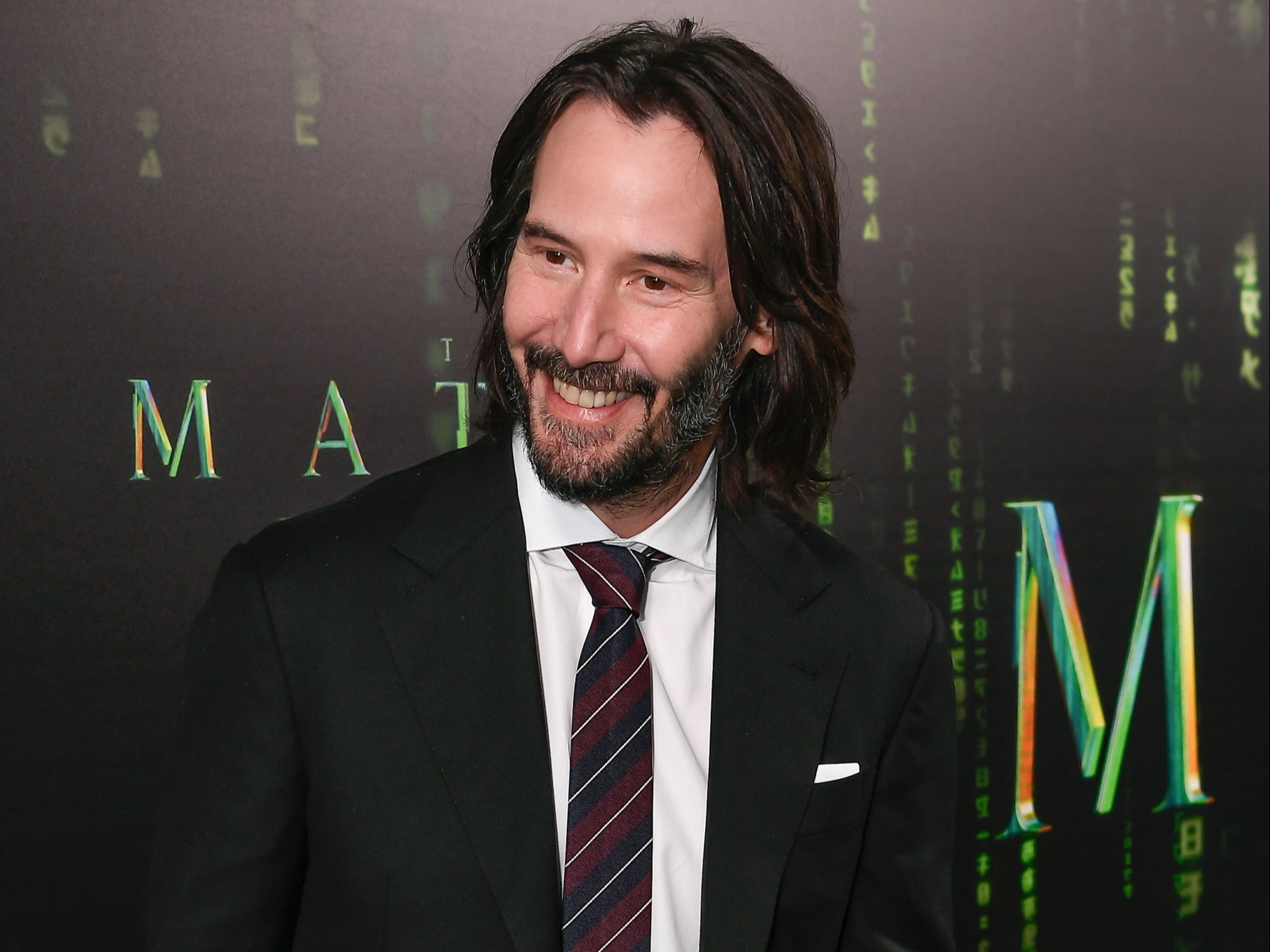 Keanu Reeves on the red carpet for ‘The Matrix Resurrections’ on 18 December 2021 in San Francisco, California