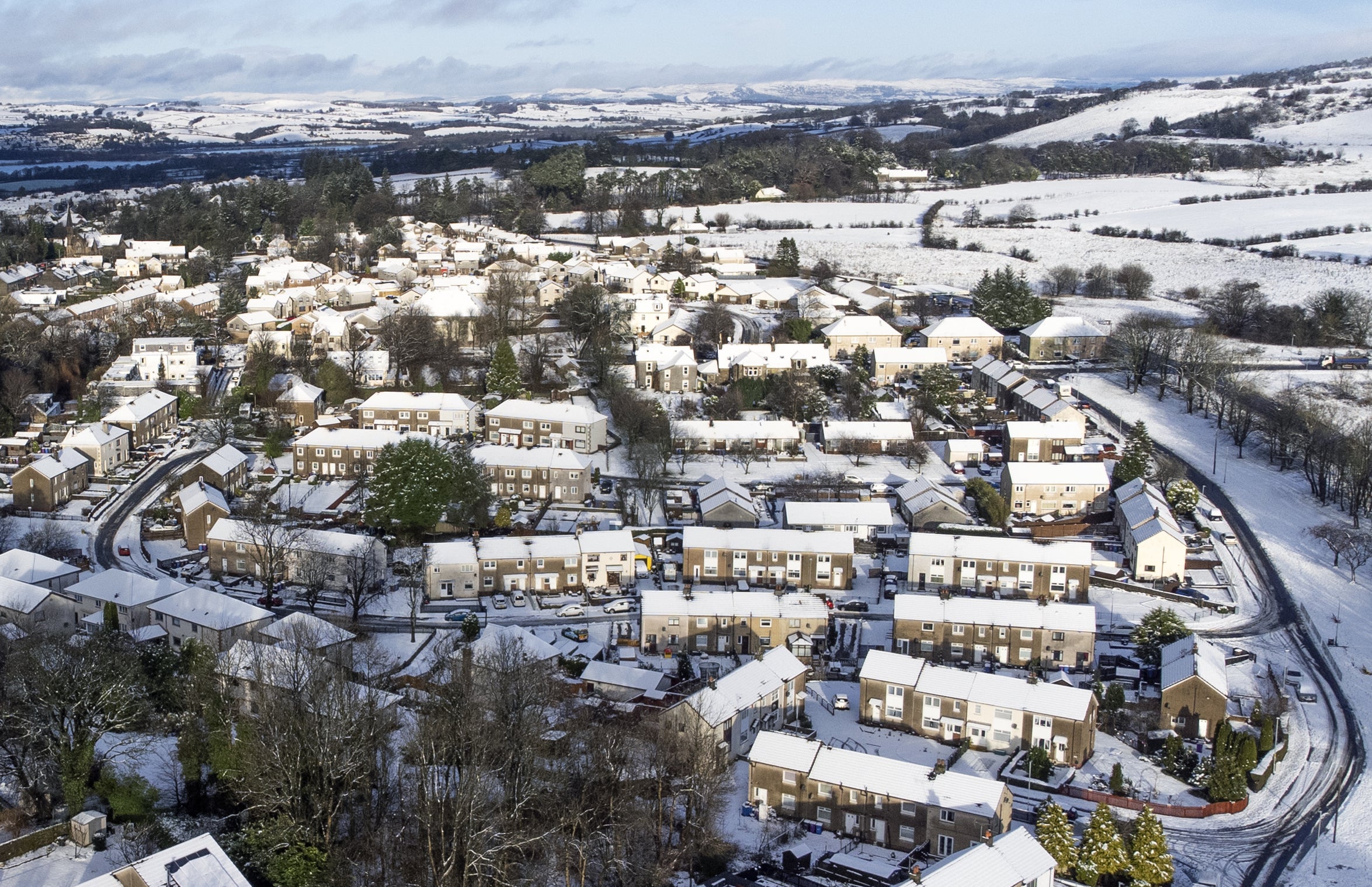 Beith, North Ayrshire, blanketed in snow