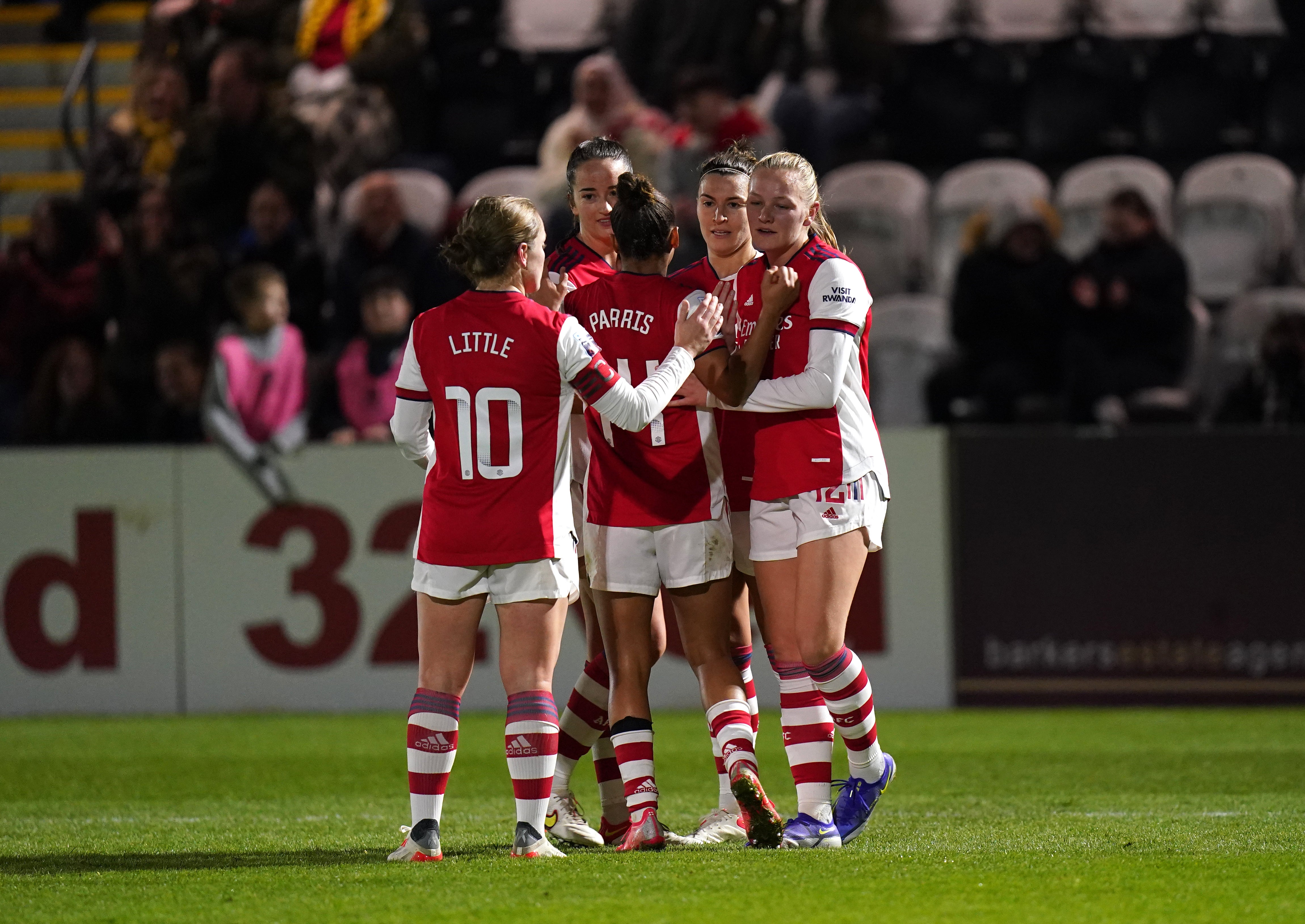 Arsenal are four points clear at the top of the Women’s Super League (Adam Davy/PA).