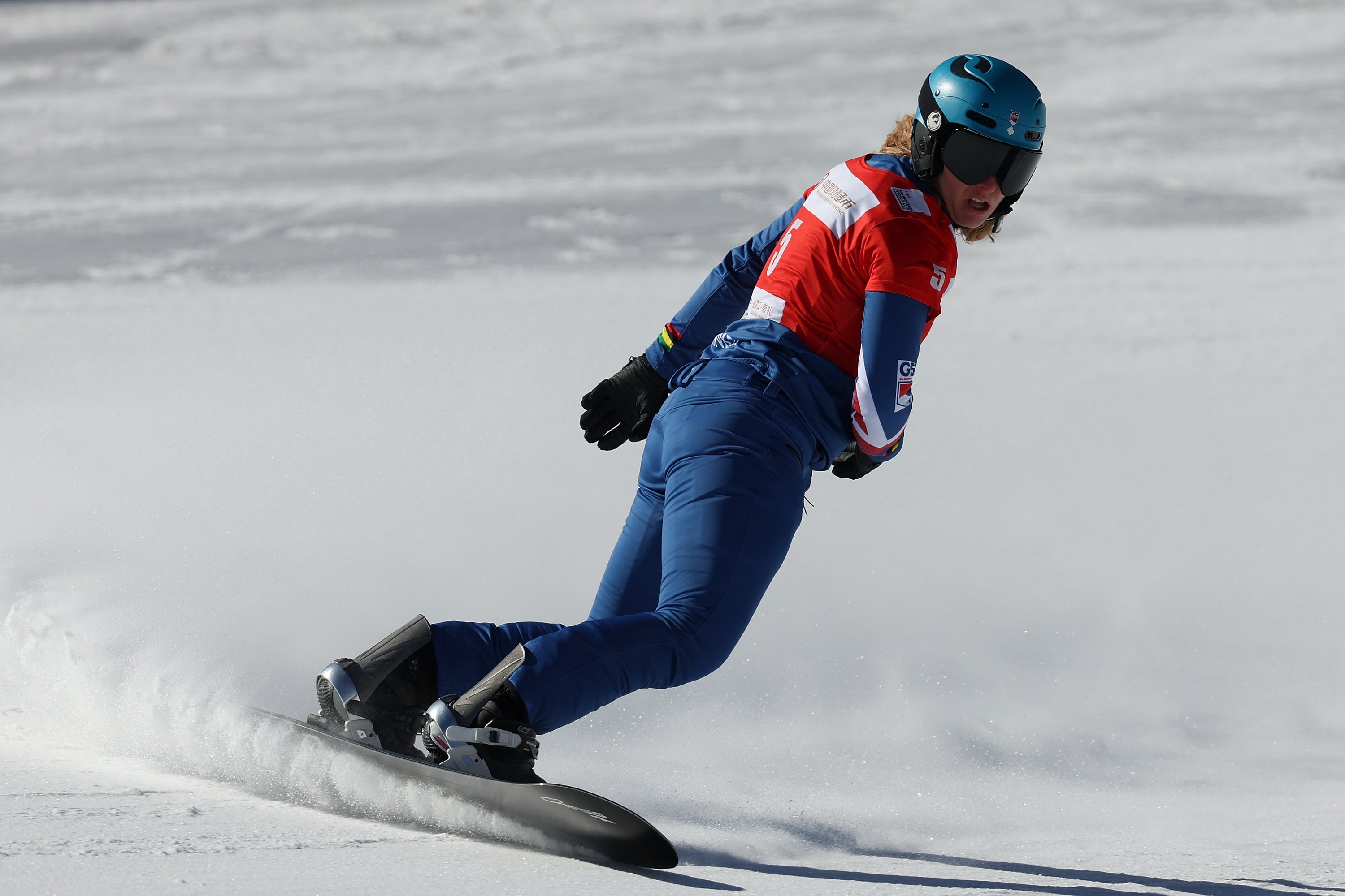 Charlotte Bankes leads the Snowboard Cross World Cup standings