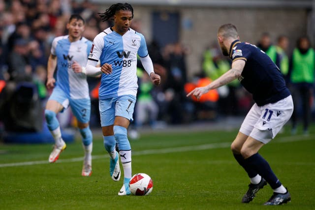 Michael Olise helped Crystal Palace come from behind to beat Millwall in the FA Cup (David Cliff/AP/PA)
