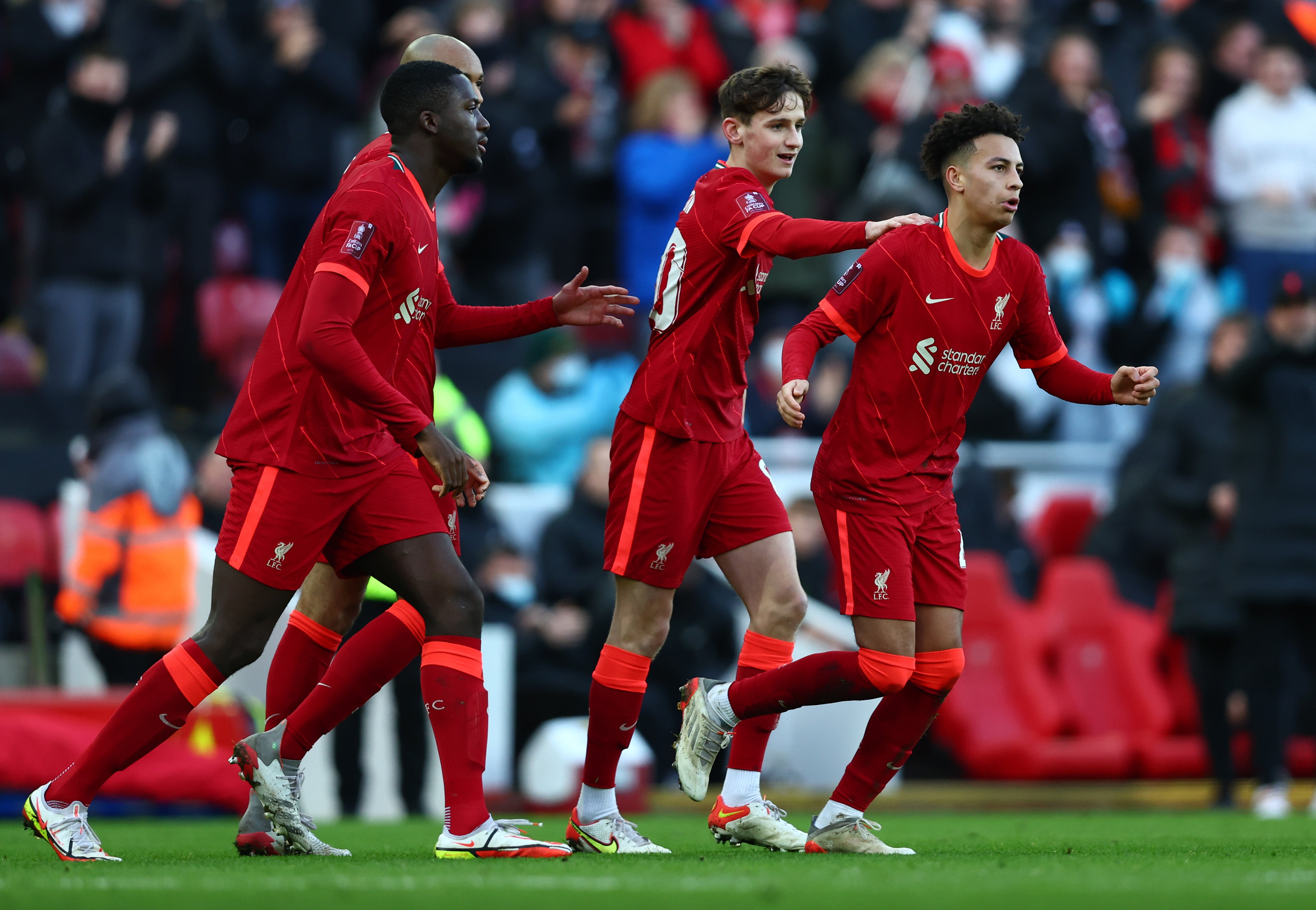 Kaide Gordon pulled Liverpool level after Shrewsbury threatened an upset