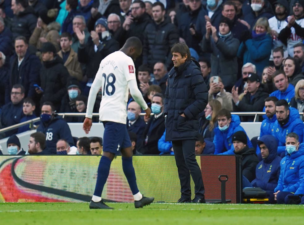Tanguy Ndombele was booed by the home crowd when he strolled off after being substituted (John Walton/PA)