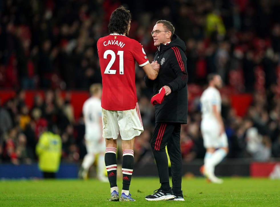 Edinson Cavani has told Ralf Rangnick he wants to stay at United (Martin Rickett/PA)