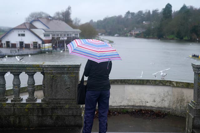 <p>Flood alerts are in force as wet and windy weather is set to hit parts of the UK</p>