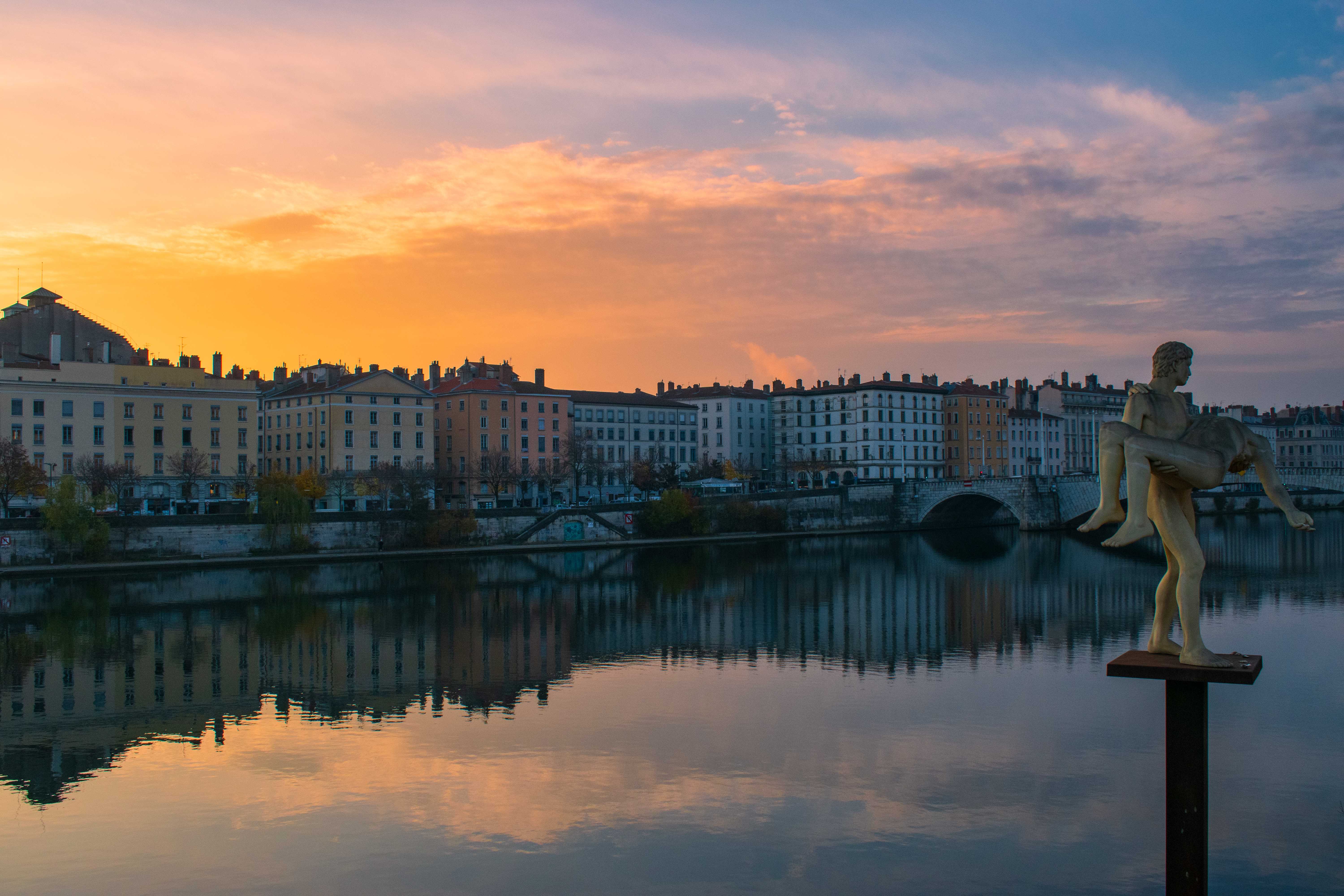 Sunrise over the Saone River, Lyon