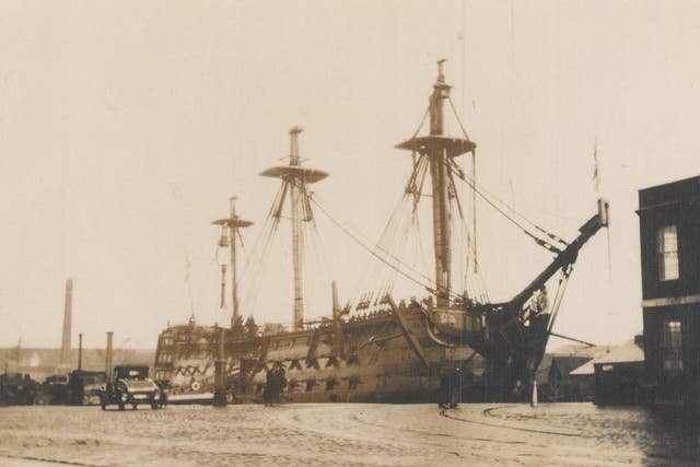 HMS Victory in dry dock c1926 or 1927 (National Museum of the Royal Navy/PA)