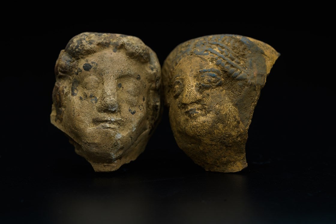 Decorative Roman pottery uncovered during the archaeology excavation at Blackgrounds