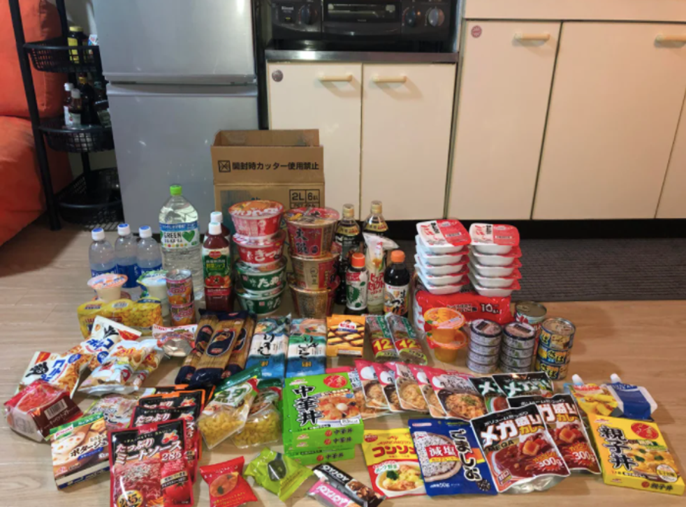 <p>A Covid-19 patient in Tokyo posted a photo of the care package he received from the Tokyo Metropolitan government</p>