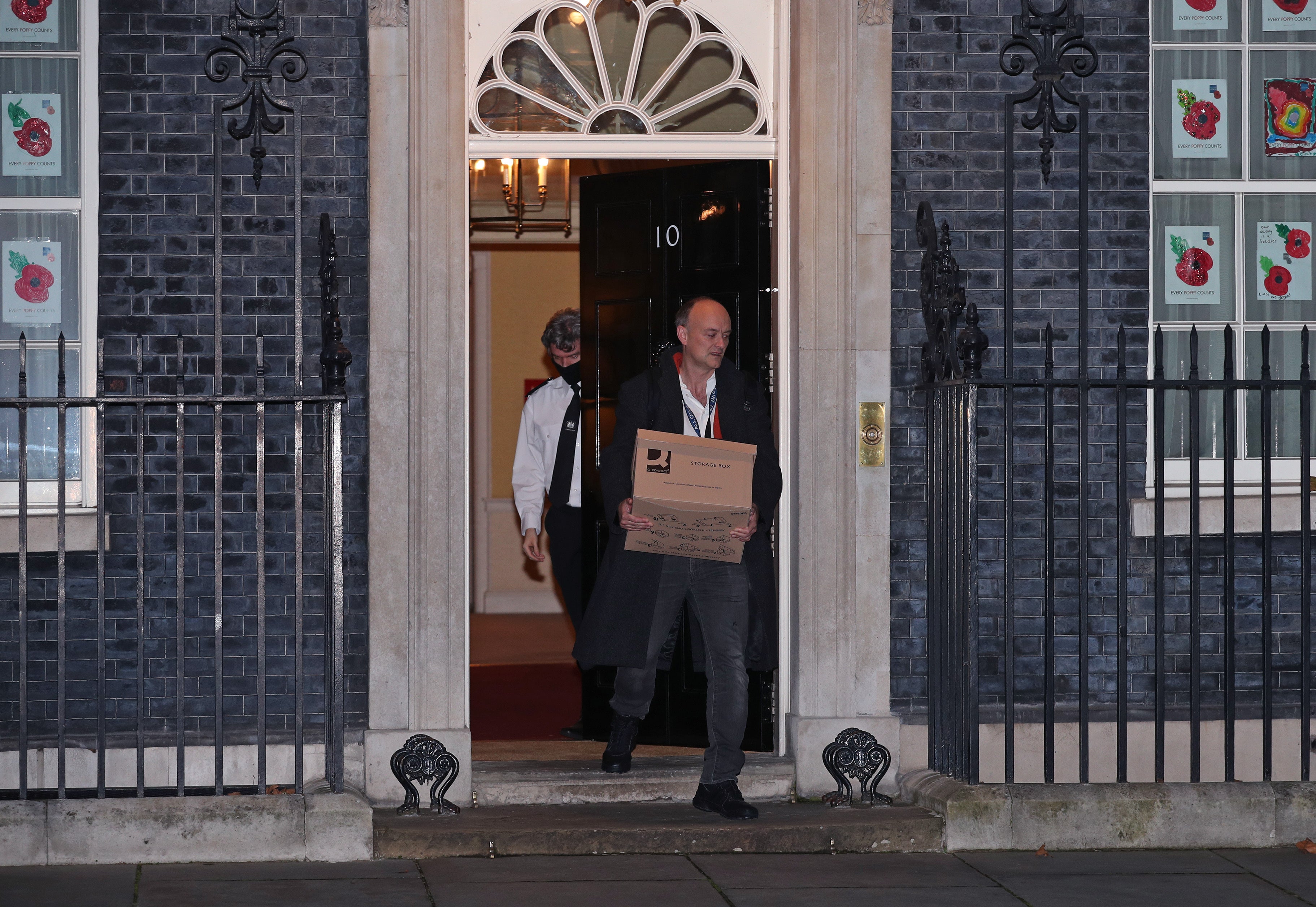 PM Boris Johnson’s former aide Dominic Cummings leaves 10 Downing Street after he breached Covid laws