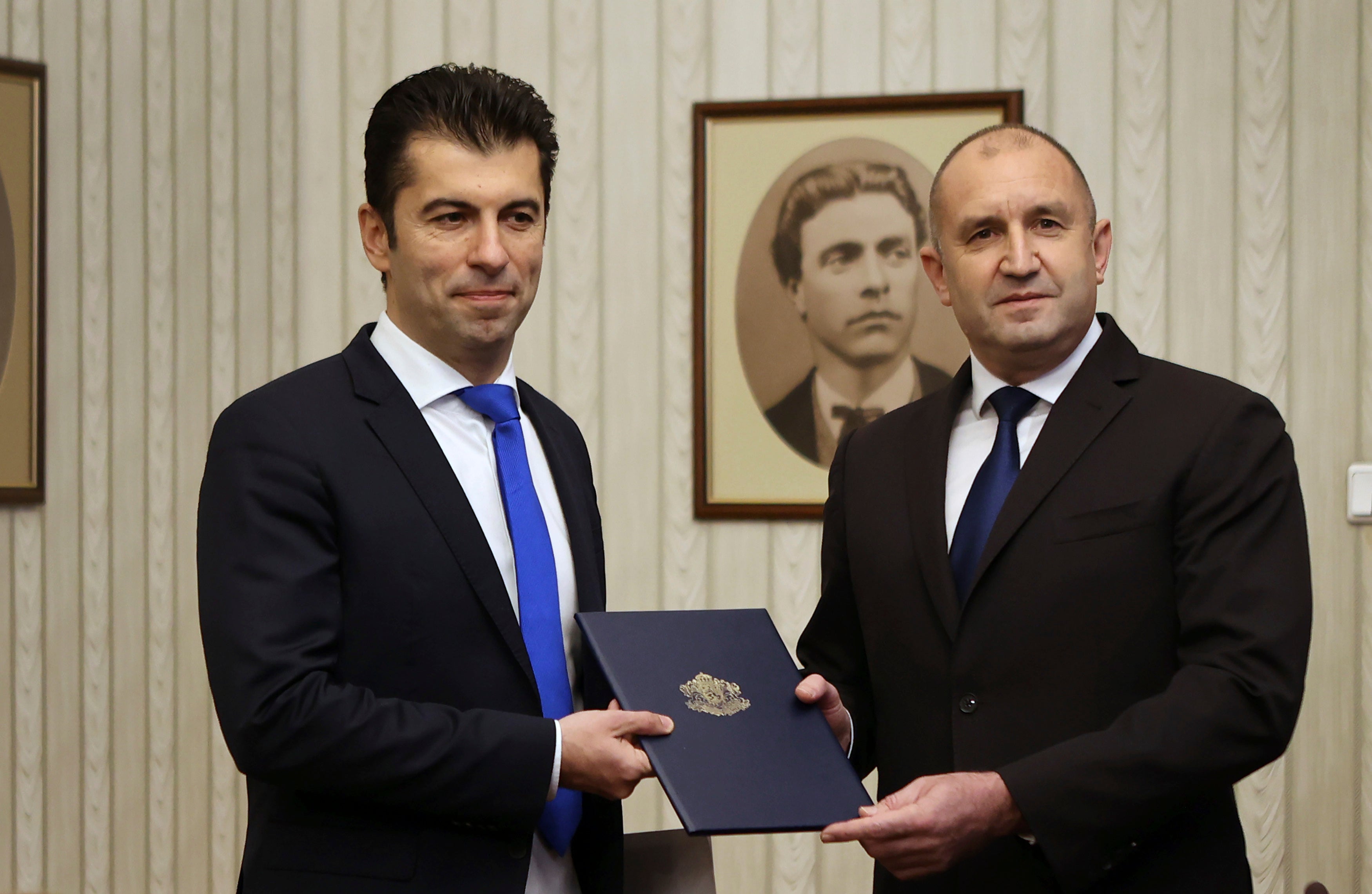 Bulgaria’s top leaders - including prime minister Kiril Petkov, left, and president Rumen Radev, right - are under self-imposed quarantine