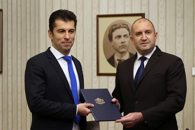 <p>Bulgaria’s top leaders - including prime minister Kiril Petkov, left, and president Rumen Radev, right - are under self-imposed quarantine </p>