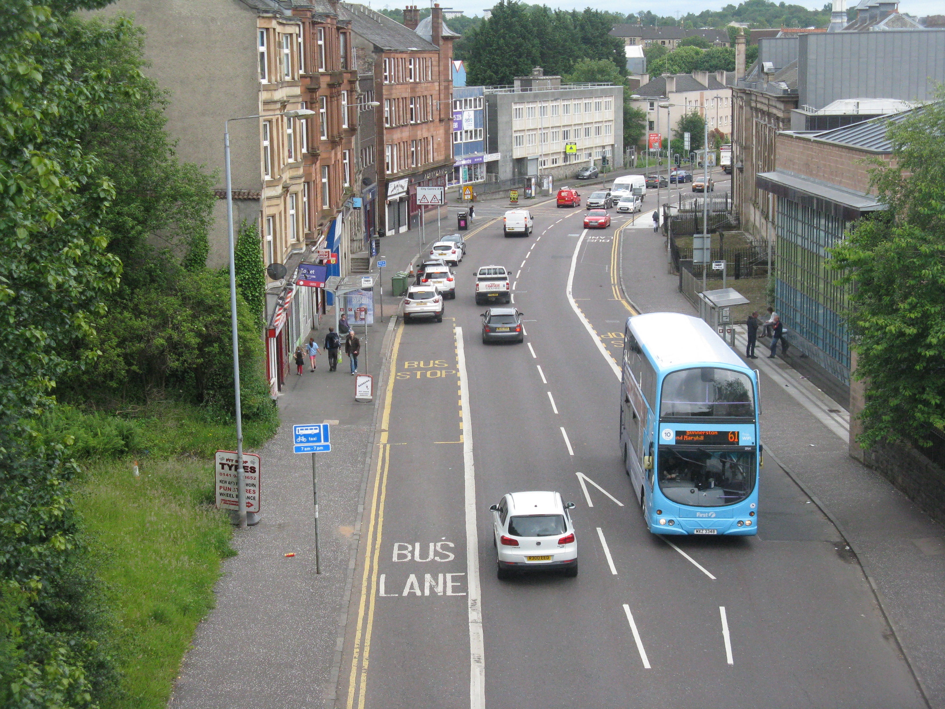 Maryhill Road in Glasgow where life expectancy is more than a decade shorter than in the prosperous suburbs a mile away
