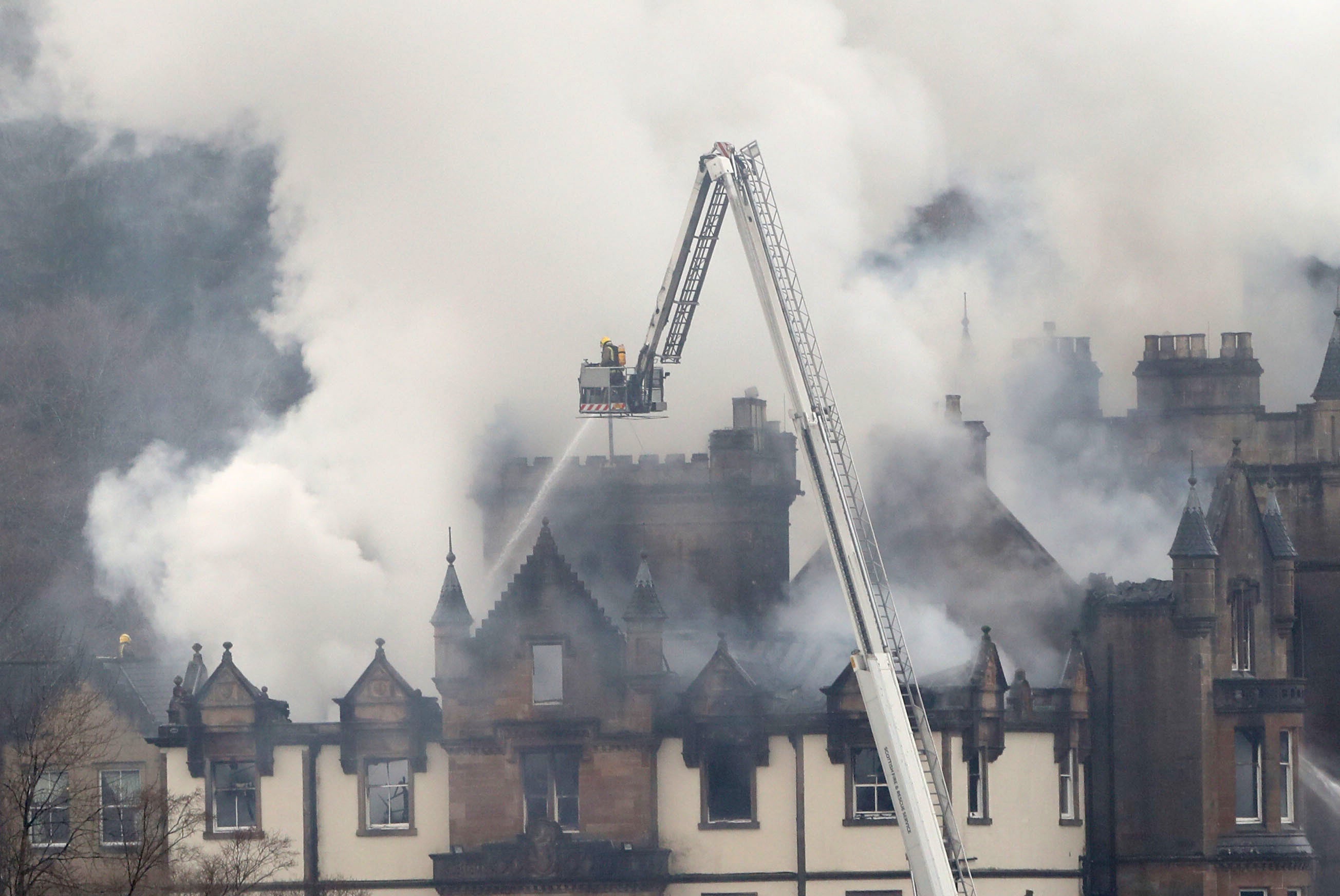 The hotel was badly damaged in the fire (Andrew Milligan/PA)