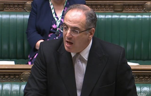 Paymaster General Michael Ellis in the House of Commons, Westminster, answering an urgent question over the lockdown-busting Downing Street drinks party allegedly attended by Boris Johnson and his wife Carrie (House of Commons/PA)