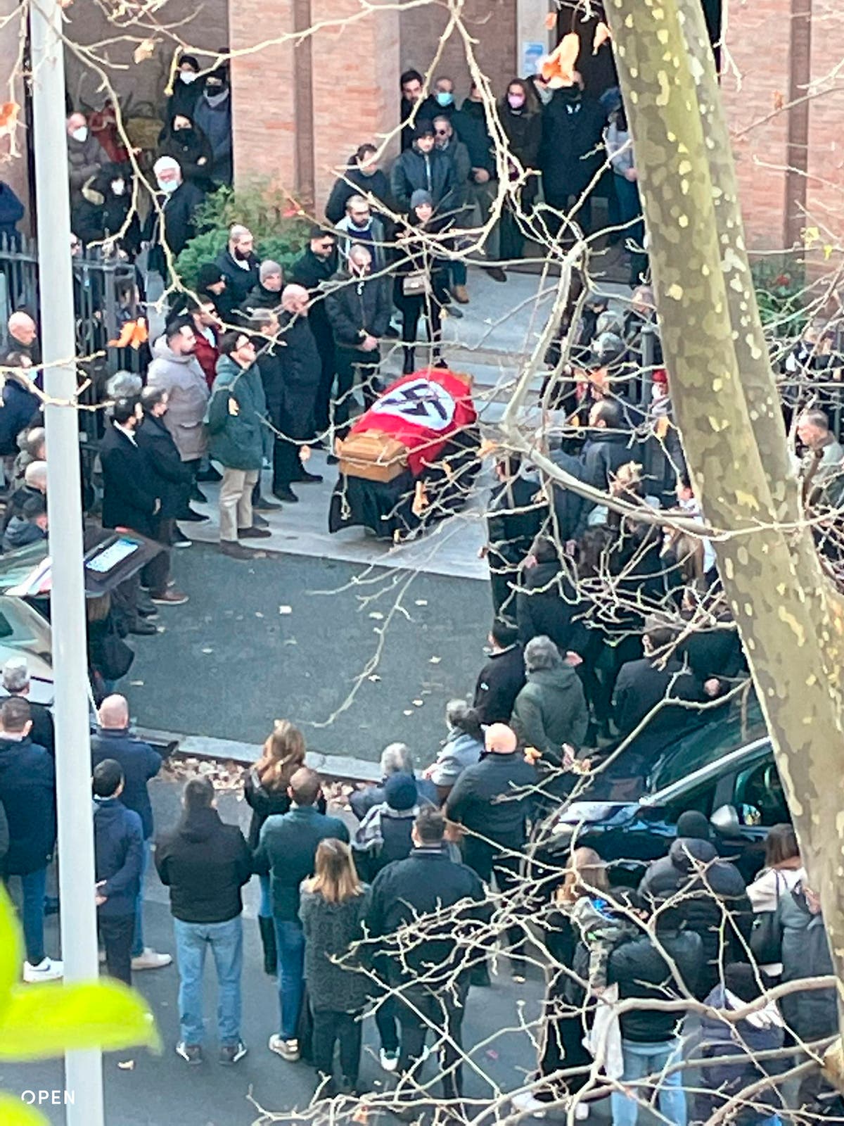 Rome Church Condemns Swastika draped Casket At Funeral The Independent