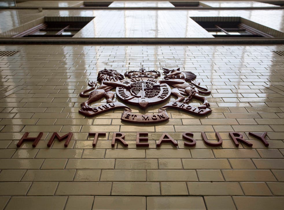 The sign for Her Majesty’s Treasury (Chris Ratcliffe/PA)
