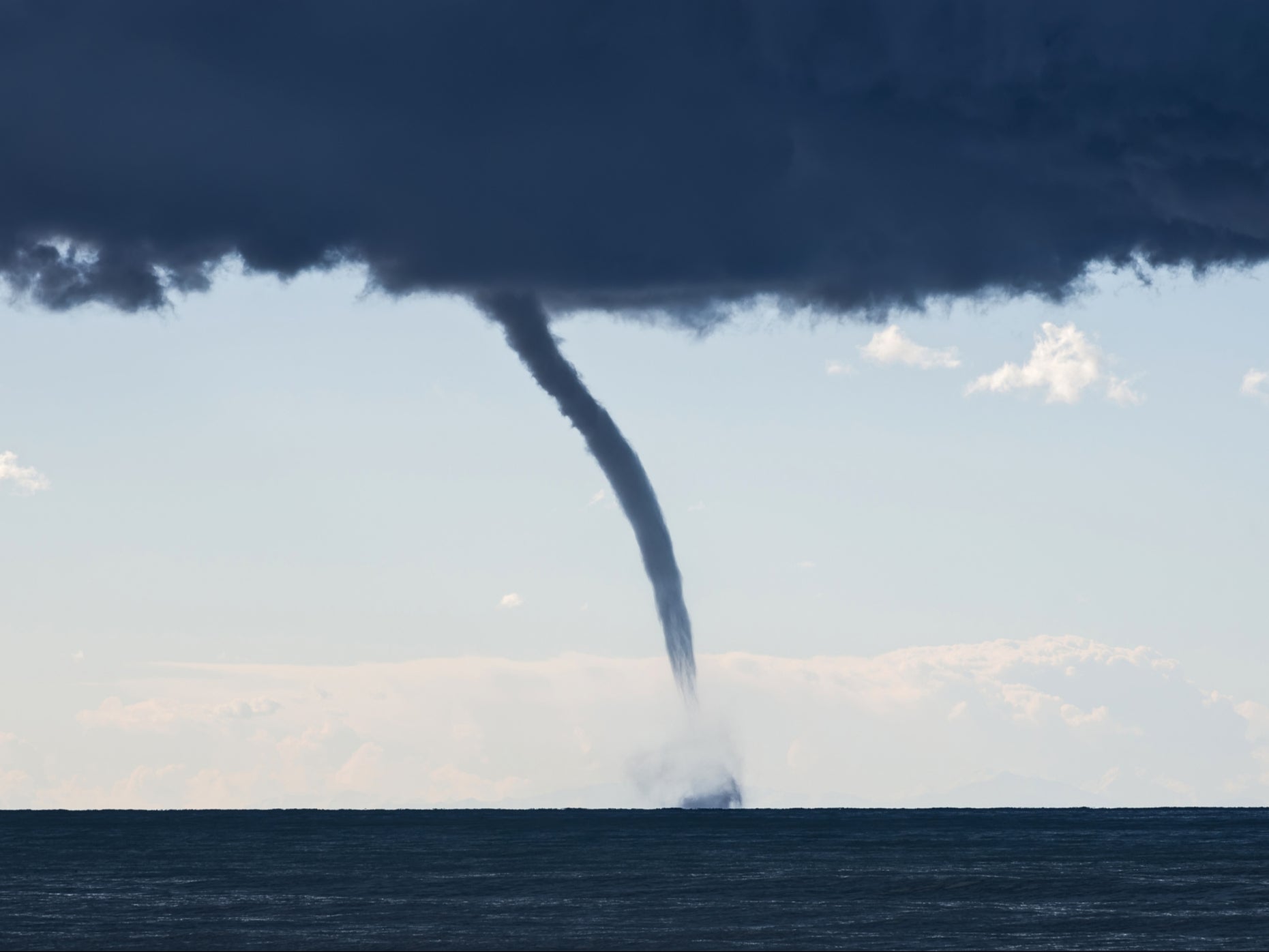 A tornado over the Mediterranean Sea. The climate crisis is warming oceans, making extreme weather more likely