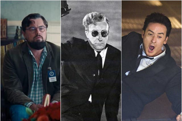 <p>Eve of destruction: Leonardo DiCaprio in ‘Don’t Look Up’, Peter Sellers in ‘Dr Strangelove’ and John Cusack in ‘2012’ </p>