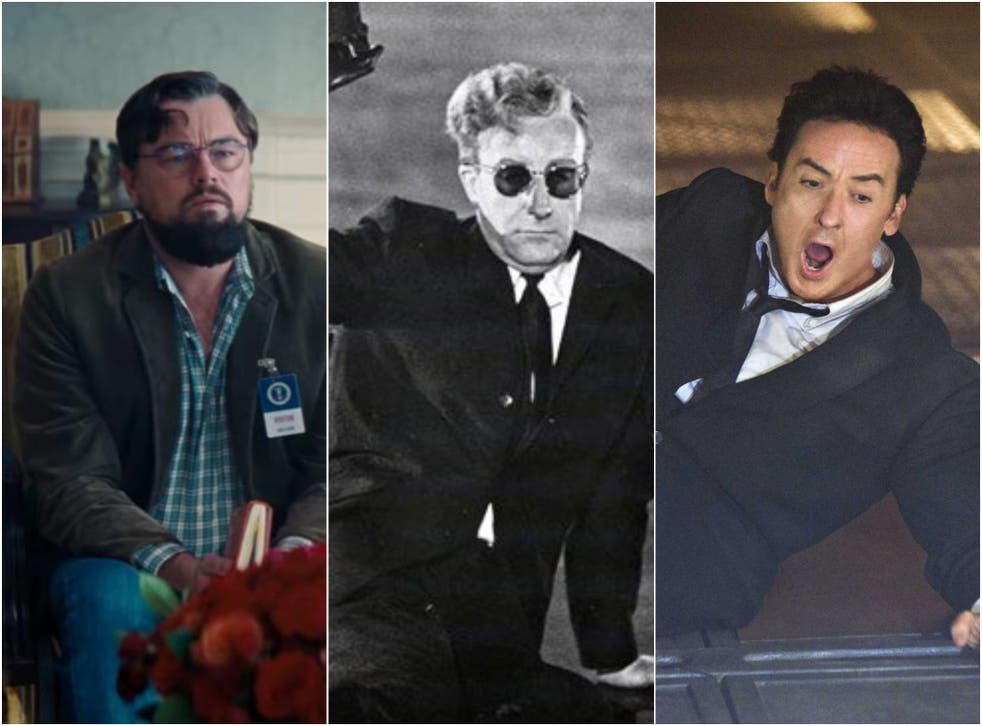 <p>Eve of destruction: Leonardo DiCaprio in ‘Don’t Look Up’, Peter Sellers in ‘Dr Strangelove’ and John Cusack in ‘2012’ </p>