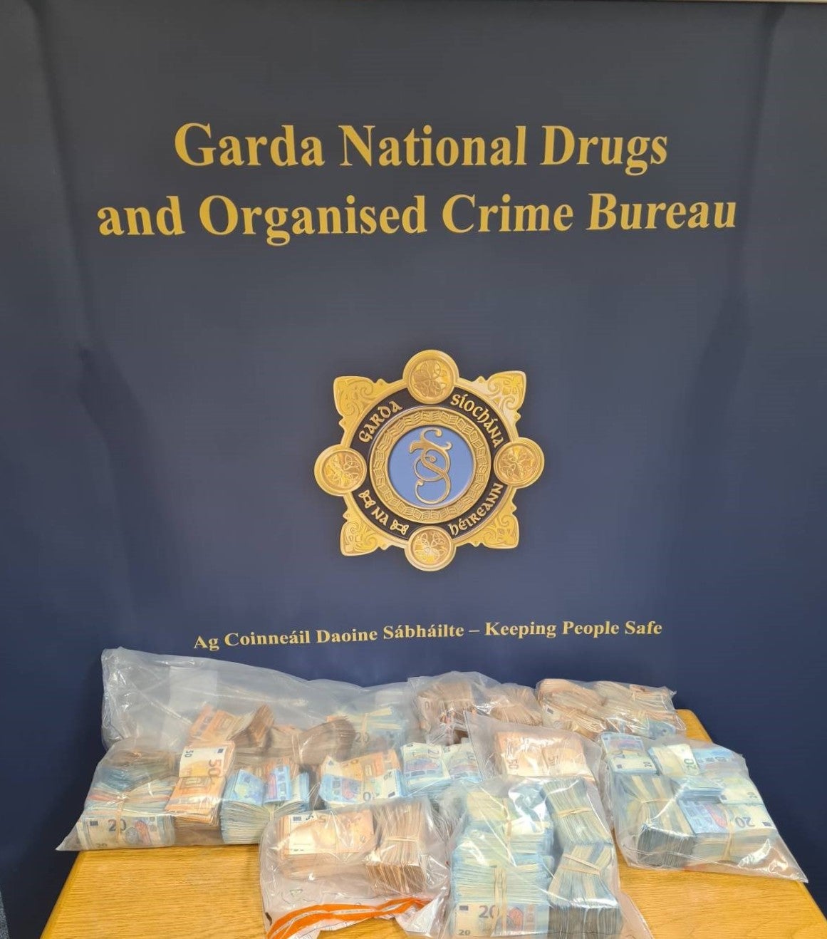 Cash seized by gardai in Dublin (Gardai/PA)