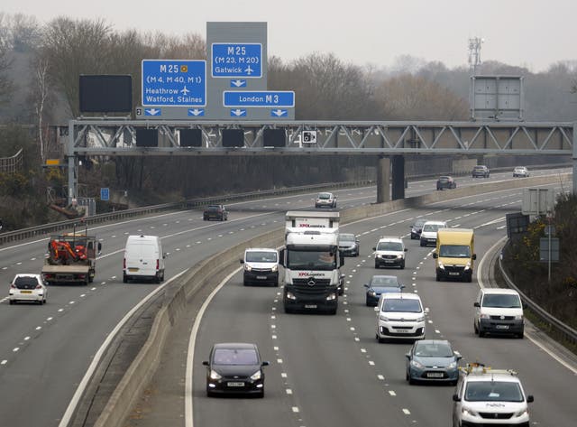 The Government is pausing the rollout of smart motorways (Steve Parsons/PA)